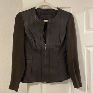 Jaclyn Smith leather and wool Jacket